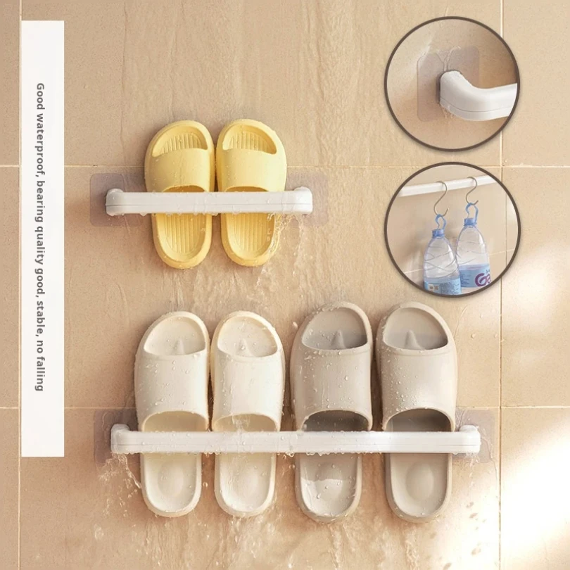 Slipper Rack Wall-mounted Non-porous Bathroom Storage Shoe Rack Can Be Drained Easy To Take Waterproof Strong Load-bearing