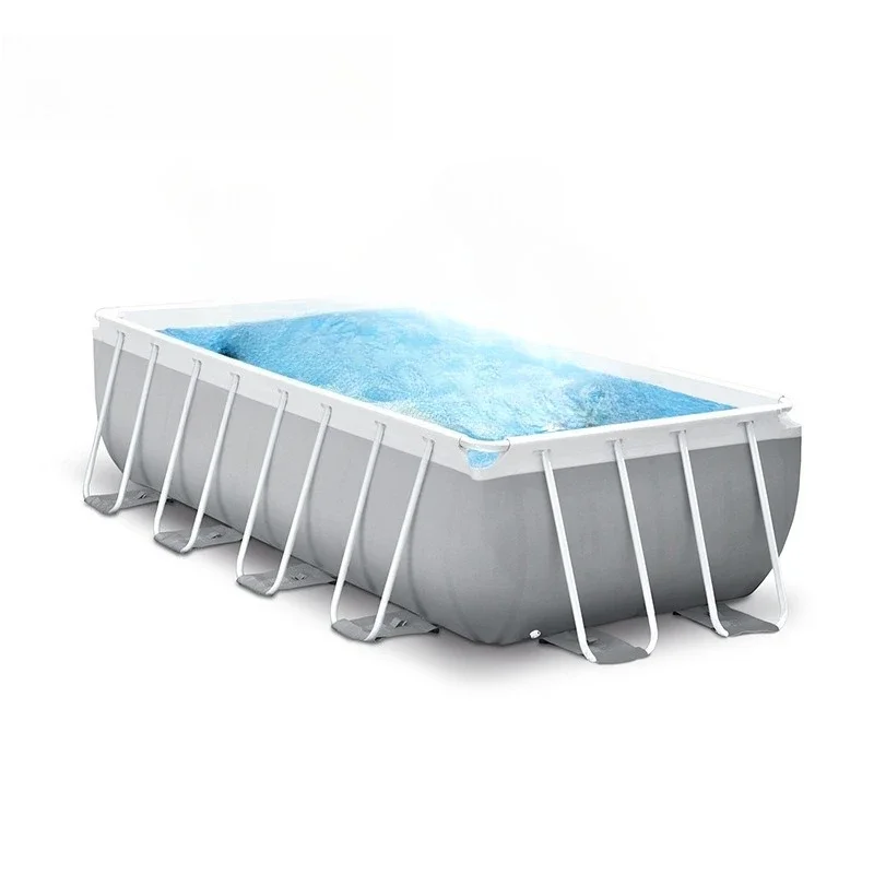 

4 meters rectangular pipe rack pool set family bracket pool outdoor movable pool