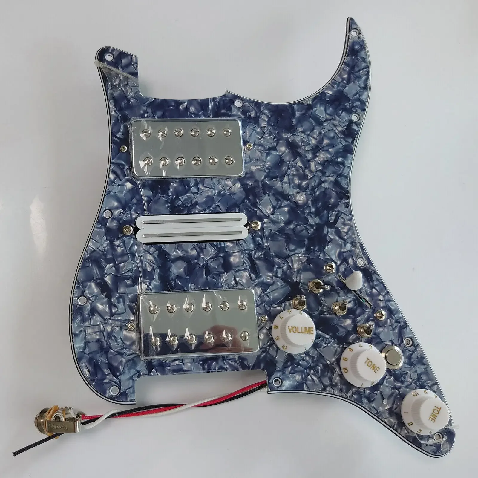 HSH Prewired St Pickguard Set with Kill Switch & Chrome Humbucker Pickups for ST Electric Guitar - Replacement Parts