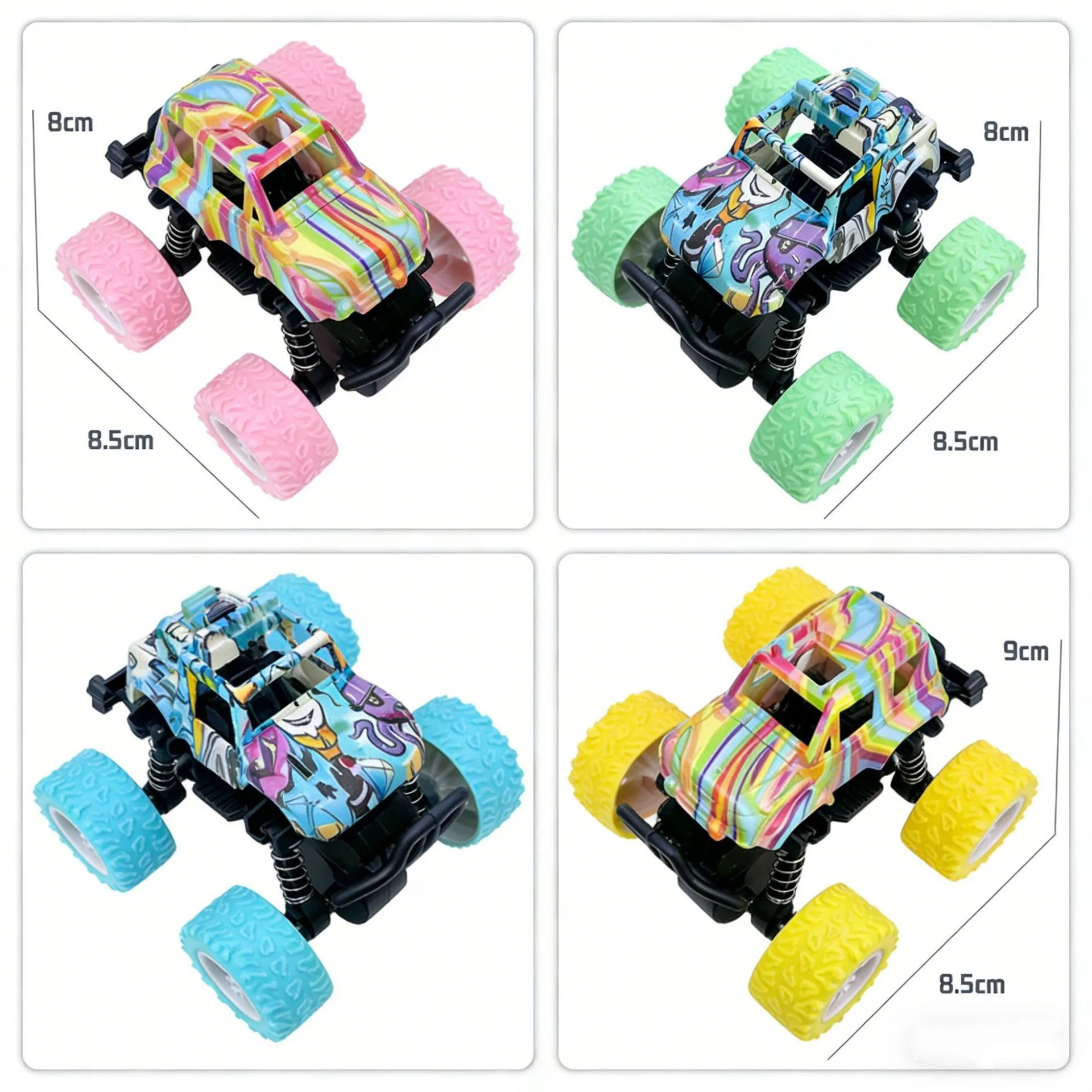 

Toys Car Four-wheel Drive Off-road Vehicle Stunt Dump Cars Double-Side Inertia Car Boy Toy Car Pull Back Kids Toy Gift