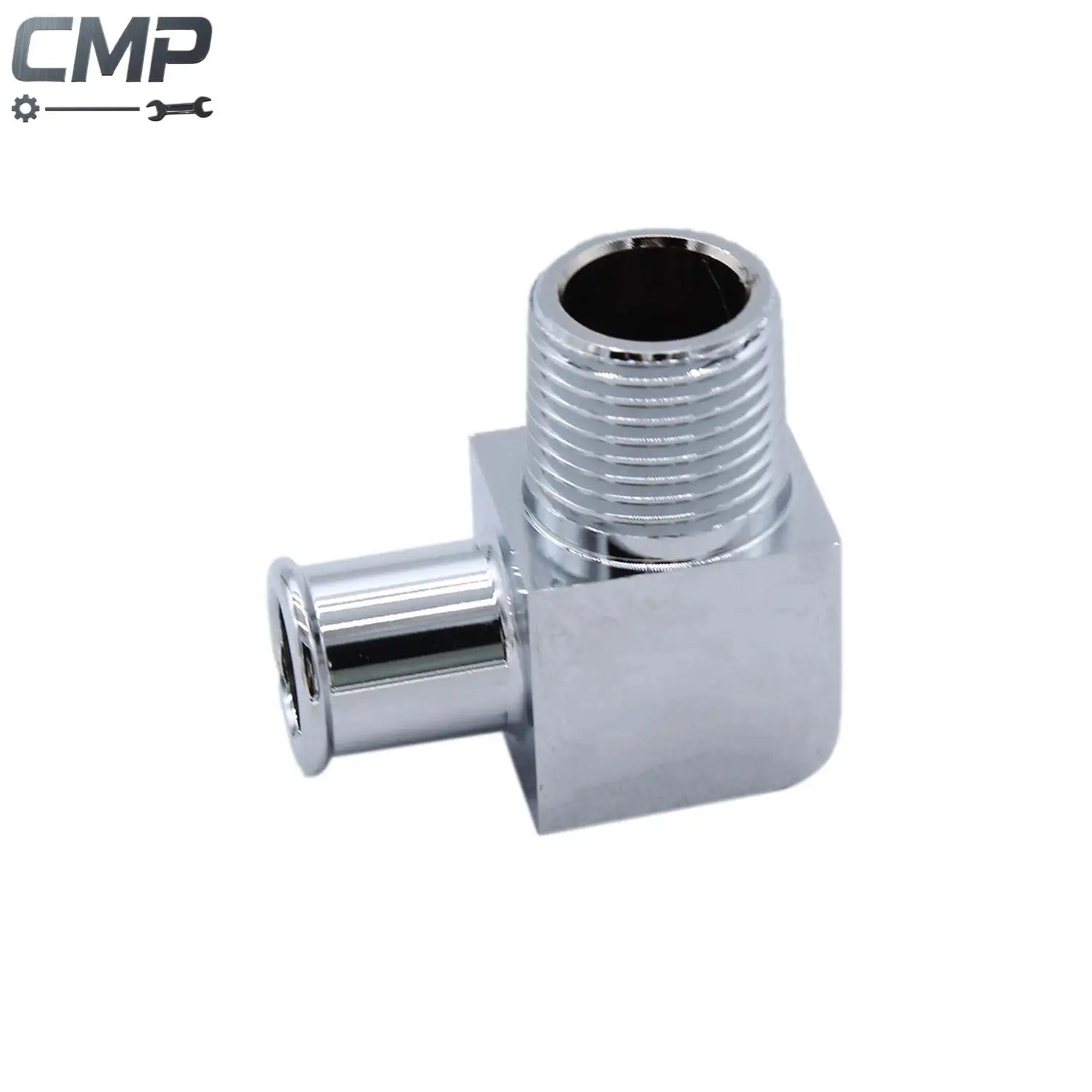 

90 Deg Heater Hose Fitting 5/8" 1/2" Npt Hose Barb Chrome Billet Aluminum For Universal Water Pumps Intake Manifolds Car Parts ﻿