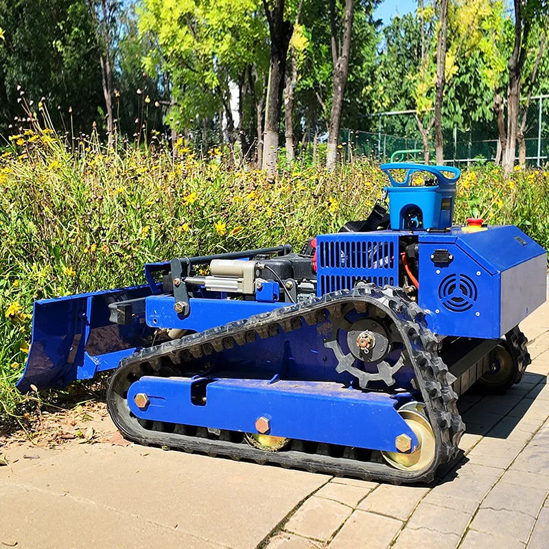 Customized CE Certified 550mm Remote Control Crawler Intelligent Robot Lawn Mower With Snow Shovel Suitable For All Seasons