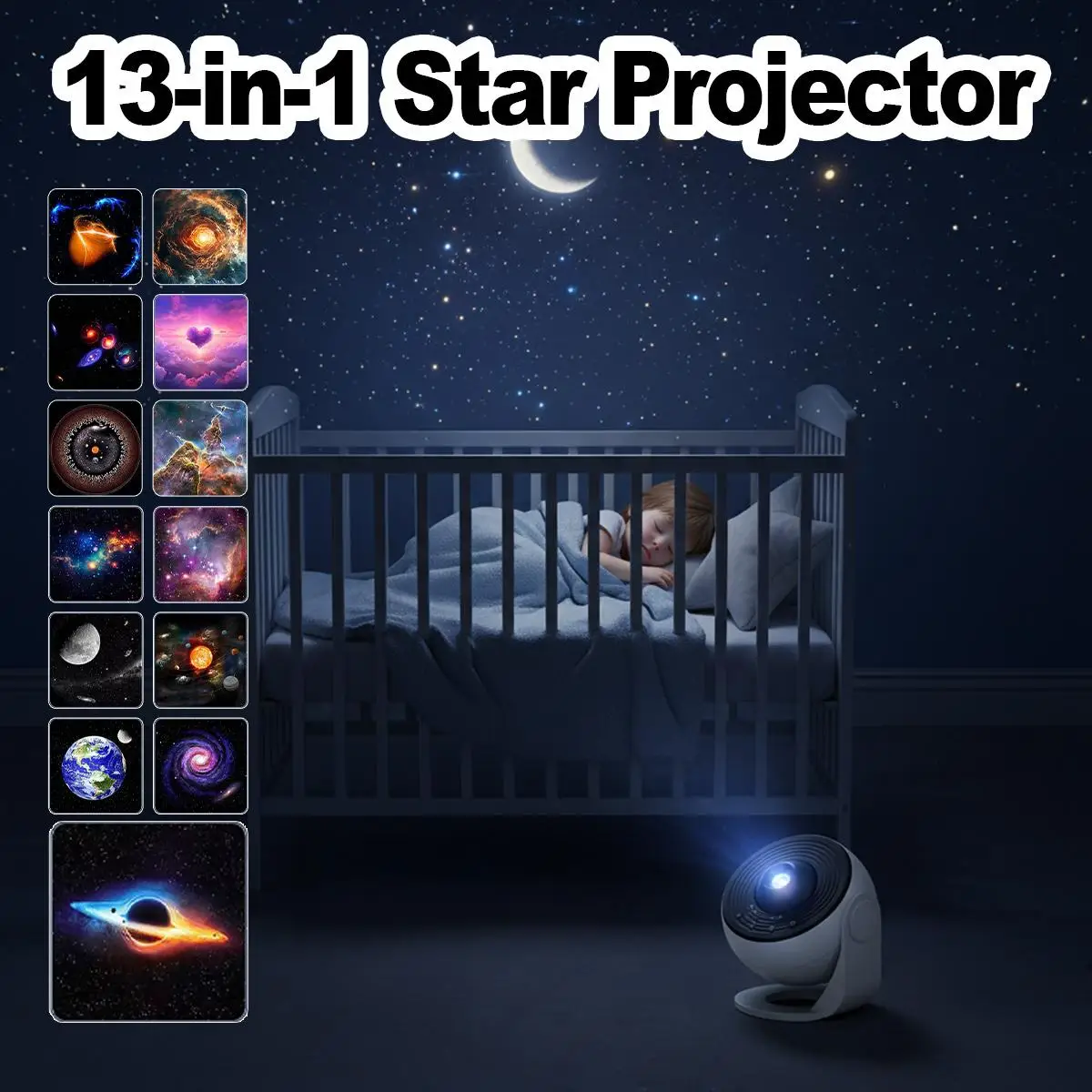 4K HD Galaxy Projector Space Night Lamp Pro Atmosphere Decor Adjustable Timer Astronomy Solar System Luminaire Bedroom Room Wall