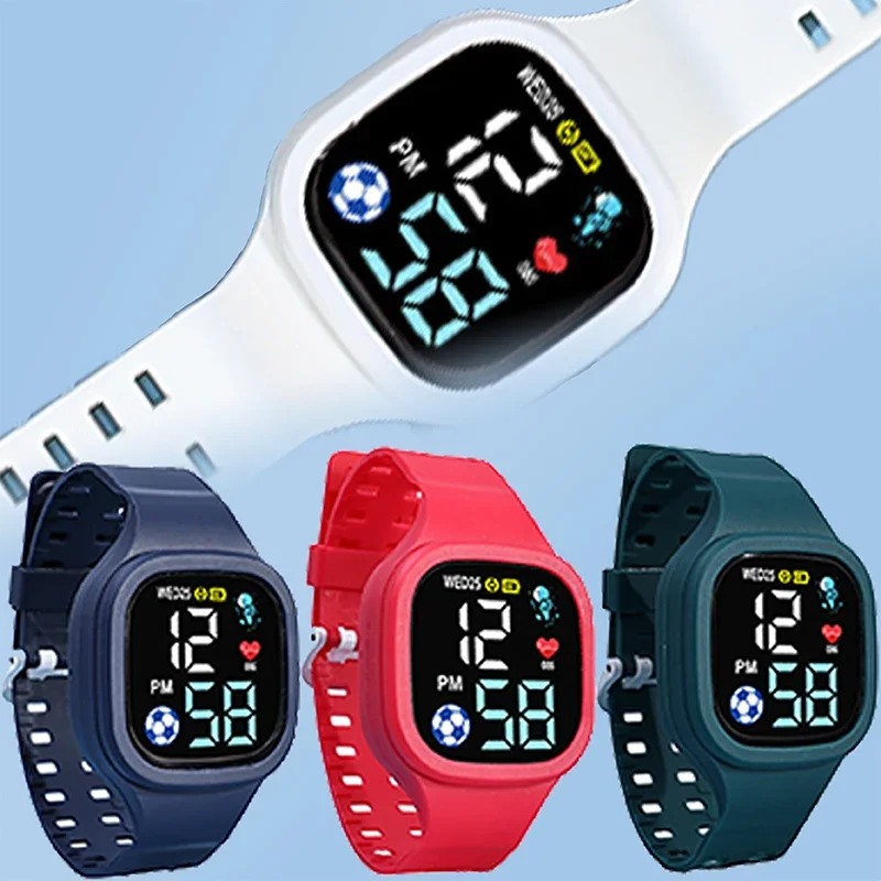 Reloj Digital cuadrado LED para estudiantes, relojes electrónicos deportivos de ocio, reloj electrónico Simple a la moda impermeable para niños, nuevo