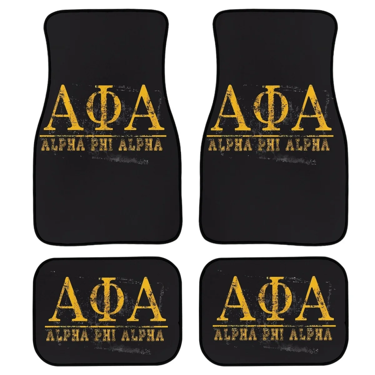 

Universal Car Waterproof Floor Mats Alpha Phi Alpha Print Car Floor Mats Heavy Carpet Front and Rear Full Set 4PCs Pack for Car