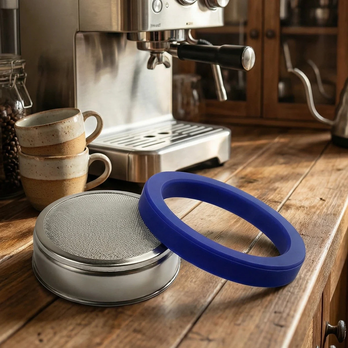 Juego de Accesorios para Filtro de Cafetera: Placa de Malla, Filtro Interno de Ducha, Junta y Tapón para Máquina E61, Mejora la Filtración