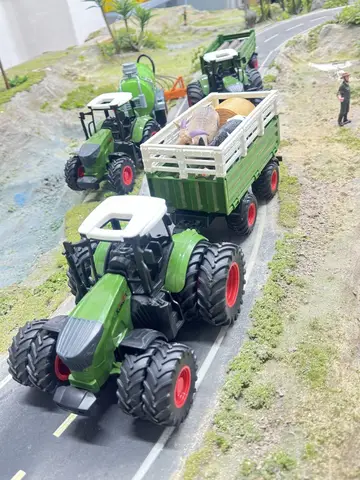 Large Scale Tractor toys DIY Farmer Car Playset Toy Transport Trailer Engineering  Birthday Gifts