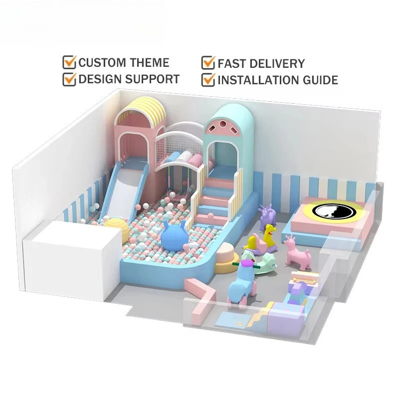 

Новый дизайн, семейная комерционная игровая площадка для малышей, оборудование для детской игровой площадки в помещении, набор SoftPlay с горкой