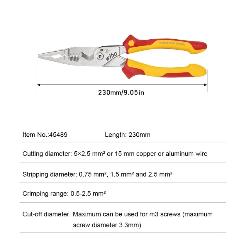WIHA 80166C 6-in-1 Insulated Tool Set with Voltage Tester, Suitable for Electrician's Specialized Phillips/Slotted Screwdrivers