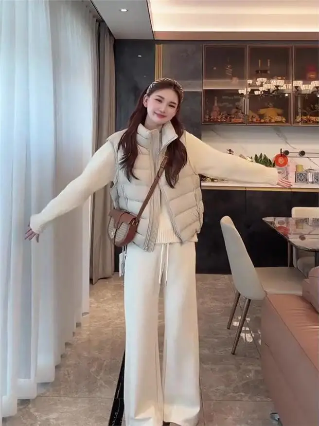 

Легкий теплый повседневный жилет из утиного пуха, укороченный, без рукавов, для женщин, осень-зима, новинка, стиль Cleanfit