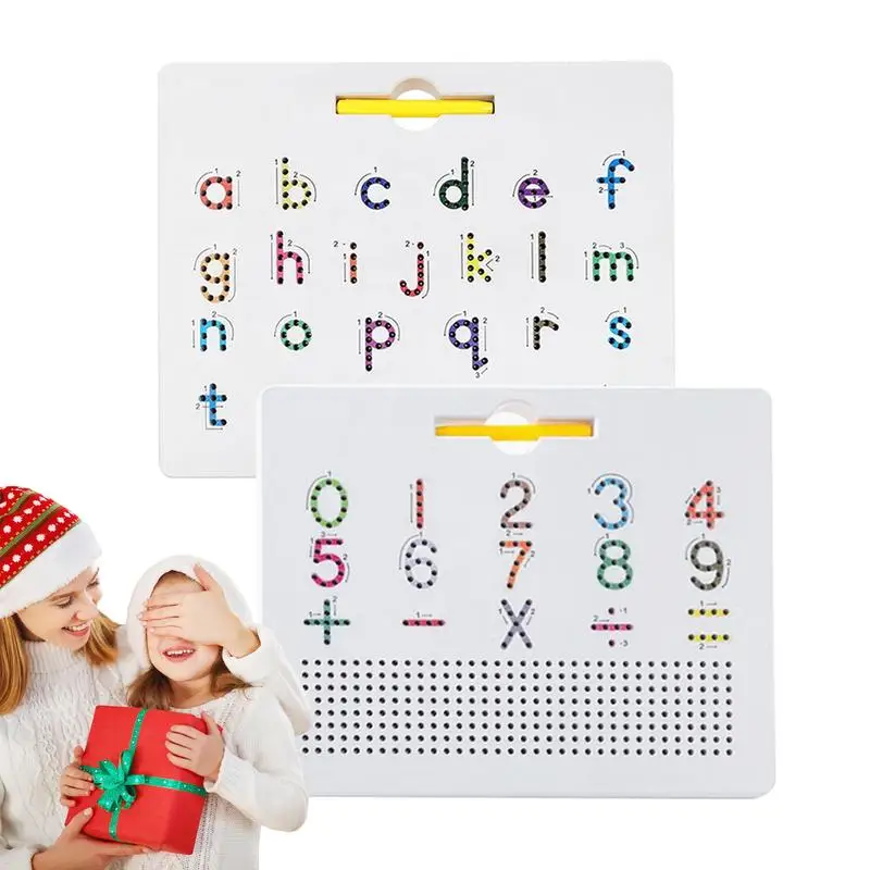 Magnetic Alphabet Tracing Board Double Sided Magnetic Alphabet Edition 2-in-1 Double-Sided Magnets Tracing Board Stem Toy