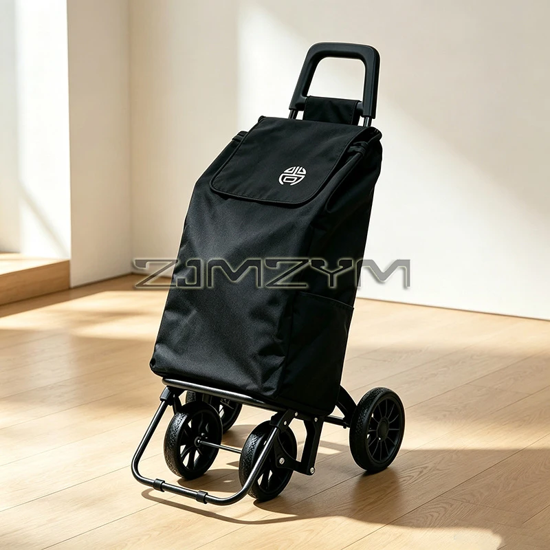 Faltbarer Einkaufswagen mit Rädern, tragbarer Lebensmittel-Trolley mit abnehmbarer Oxford-Stoff-Aufbewahrungstasche für den täglichen Transport von Lebensmitteln
