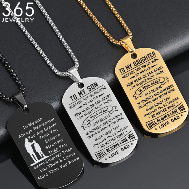 Stainless Steel Square Pendant Engraved Blessings Picture Necklace For Women Family Custom Picture Necklaces Festival Gifts