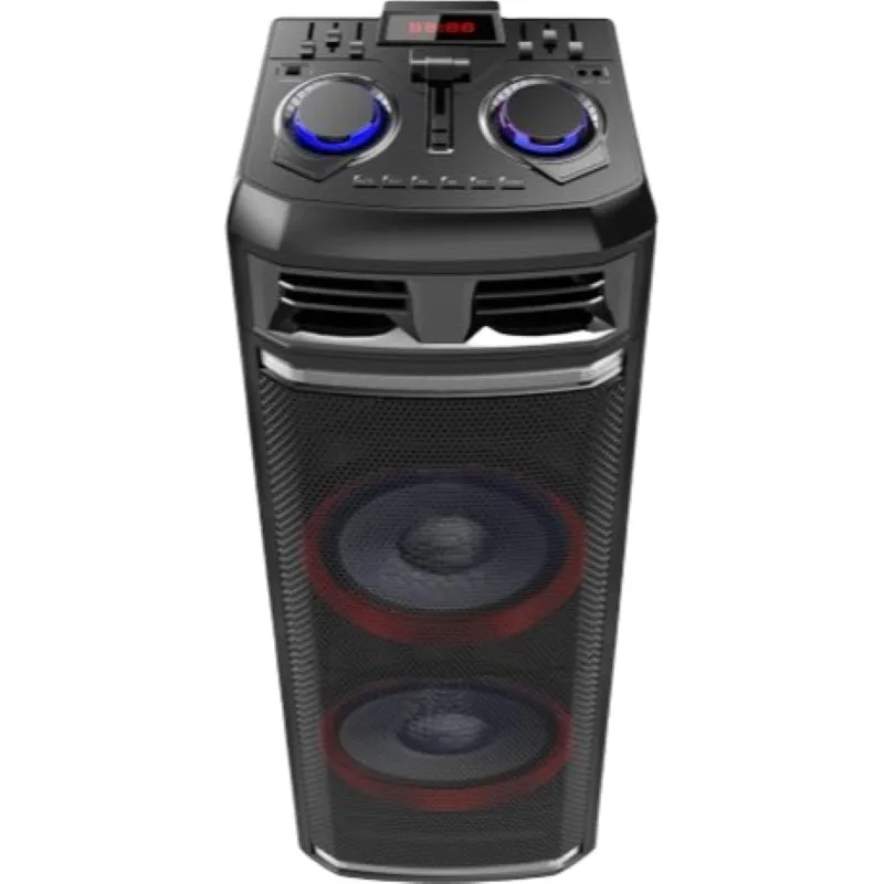 

HS-TD1298 double 12 inch BT portable trolley speaker party speaker with USB function Led lighting