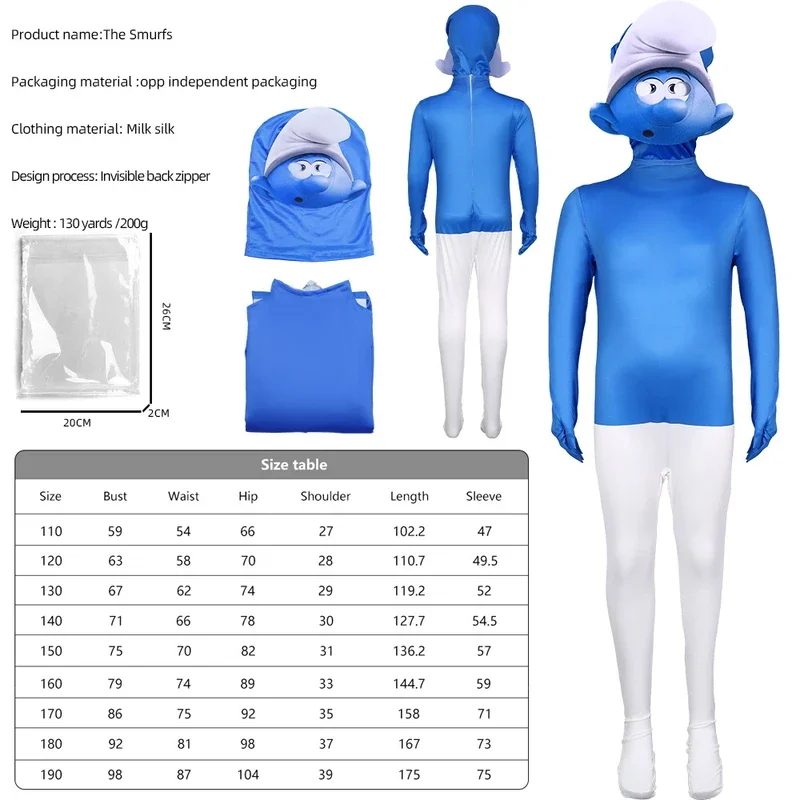 شخصيات سلسلة موسم سمورفز الكرتونية أزياء الهالوين التأثيرية ملابس ضيقة كوسبلاي تكلفة أداء عرض المسرح #   1
