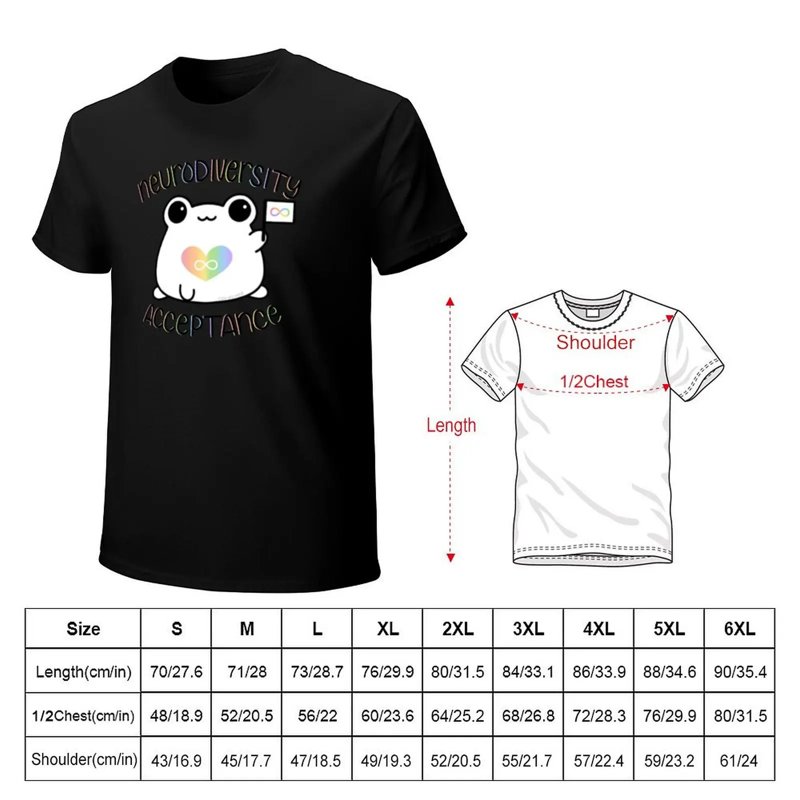 Neurodiversity Acceptance Frog V2 T-Shirt Daily Casual Short Sleeve Tee Shirt