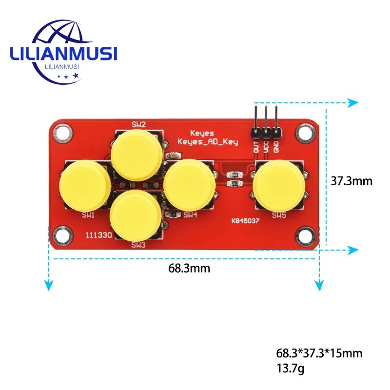 Módulo Eletrônico Building Block para Arduino Development Board, AD Simulação Teclado, Game Keys são aplicáveis ao teclado
