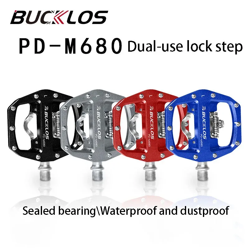 

BUCKLOS Велосипедная педаль с замком из алюминиевого сплава PD-M680 Замок с педалью двойного назначения для горных и плоских землей