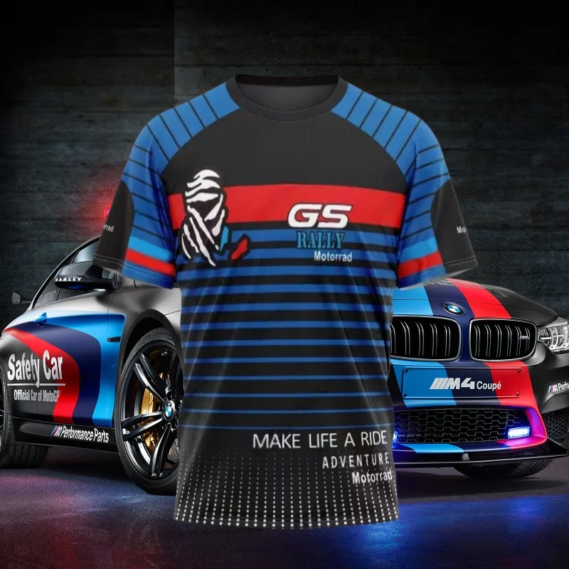 

New BMW F850 R1200 R1250 GS T-shirt Blue Motorcycle ADVENTURE Off Road Motorcycle Riding Speed Dry Summer Quick Drying Top