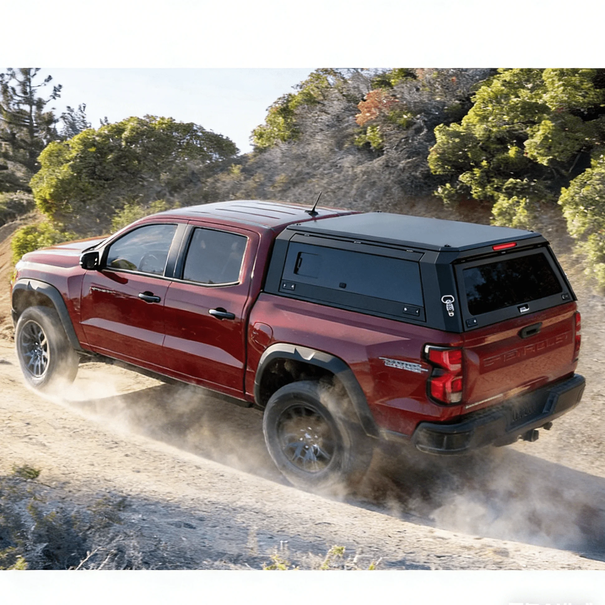 Bulk Supply Fishing Pickup Canopy Secure Scratch Resistant Topper Cap for Ram & CHEVY COLORADO (Composite + Roof Rails)