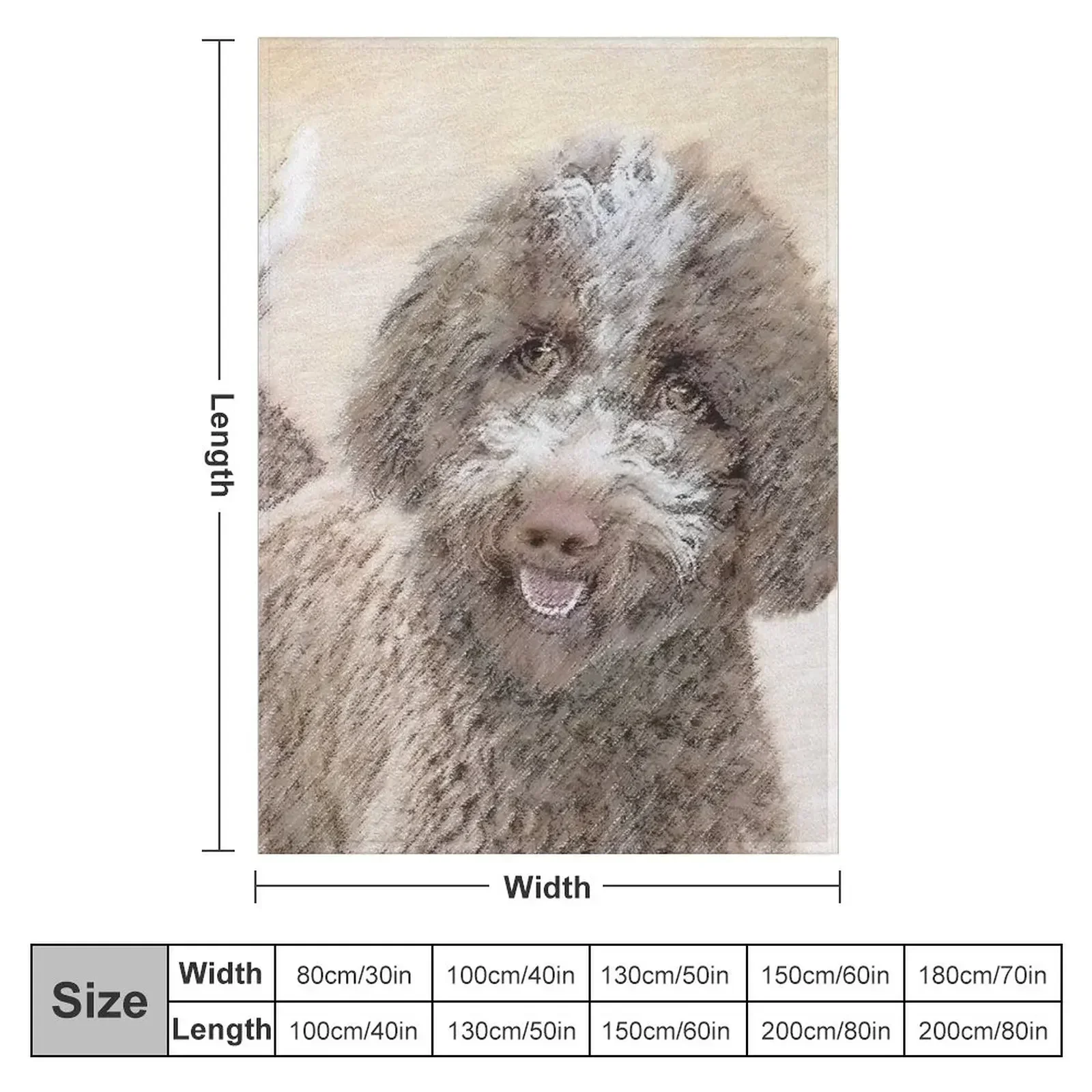 Lagotto Romagnolo Painting - Cute Original Dog Art Throw Blanket Retros Tourist Thins Custom Blankets