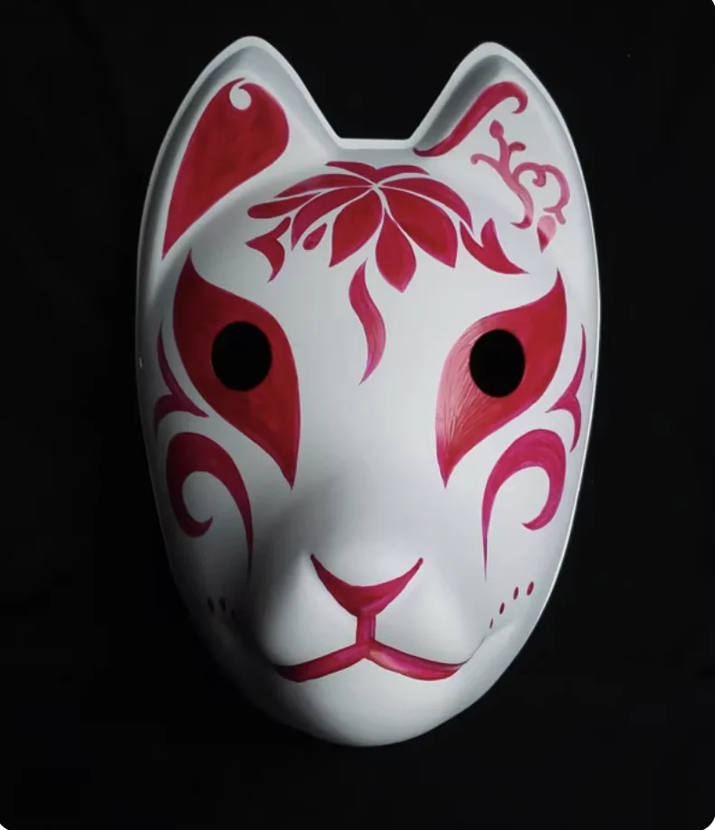 Japanese Kitsune Shippuden Hatake Kakashi Fox Mask Cosplay Props for Halloween Carnival Masquerade Noh Kyogen Kabuki Performance view 6