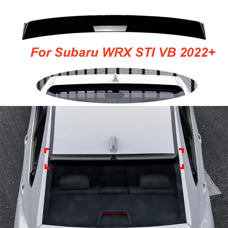 Glossy Tail Tailgate Splitter Lip For Subaru WRX STI VB 2022 + Tail Spoilers Rear Trunk Spoiler Top Wing HIGH KICK DUCKBILL