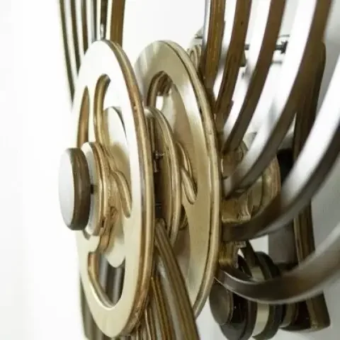 Suitable for 3D cross-border rotating kinetic energy sculpture geometric pattern wall decoration windmill