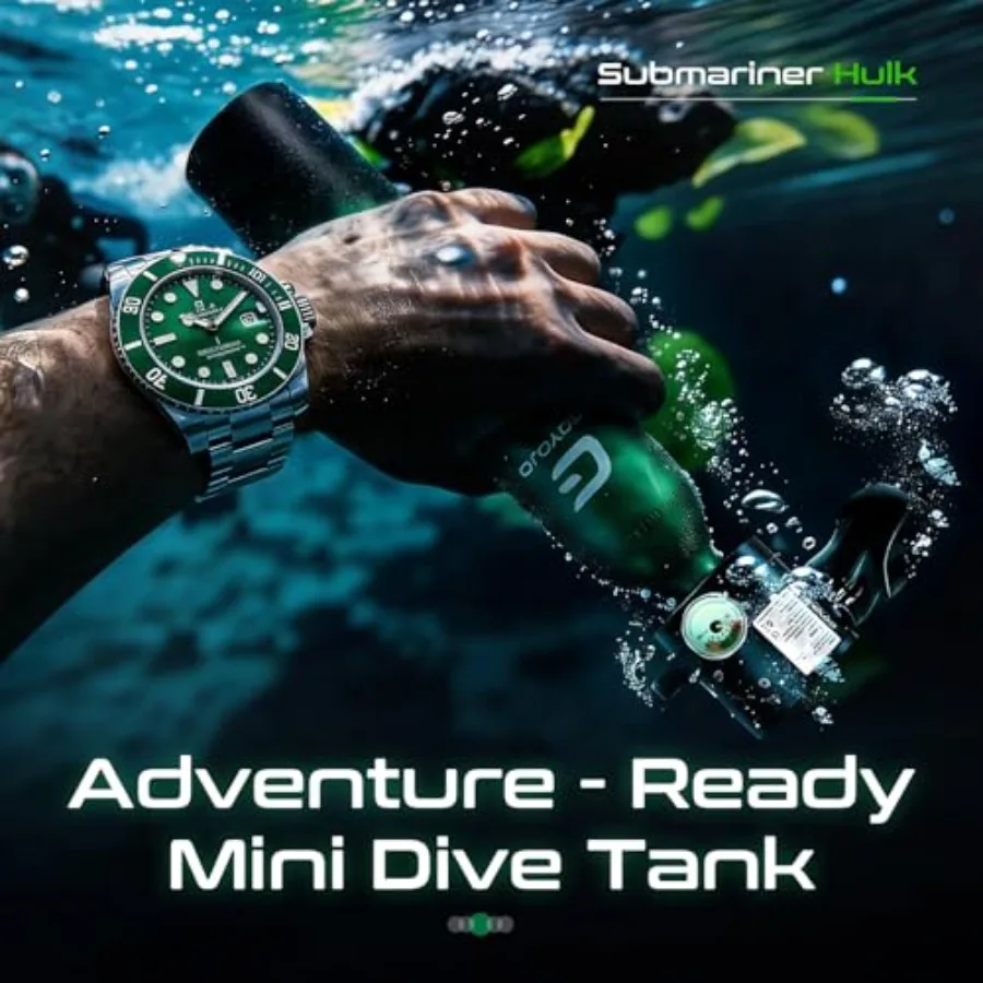 Mini scuba tank for snorkeling and underwater breathing: DOT-certified portable diving kit refillable emergency pony bottle opt