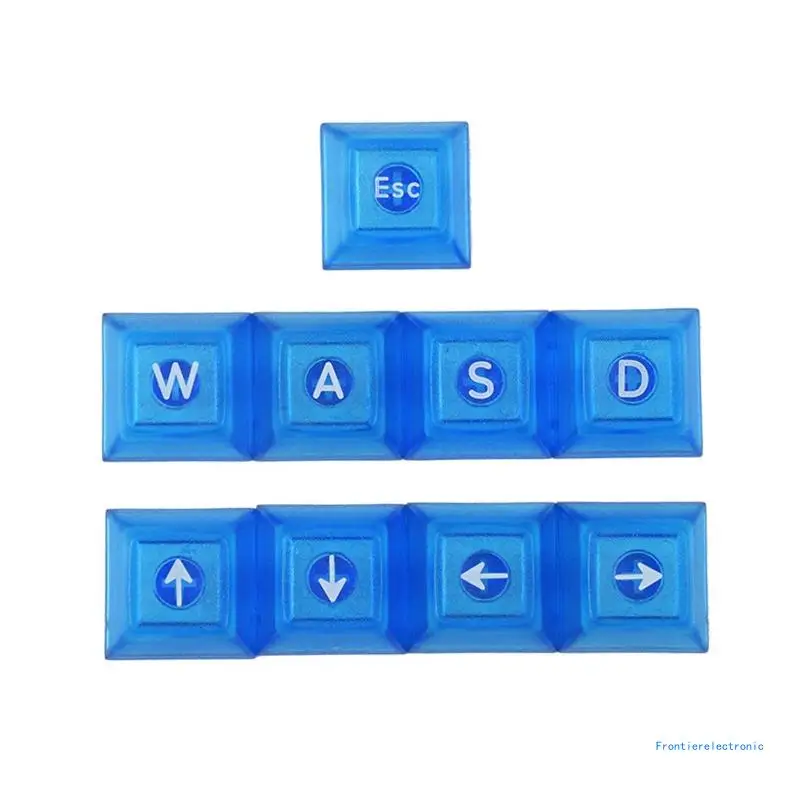 9 Keys DSA Height Keycaps for WASD Direction ESC for Key Translucent Backlit Keycap For Cherry MX Switch Mechanical DropShipping