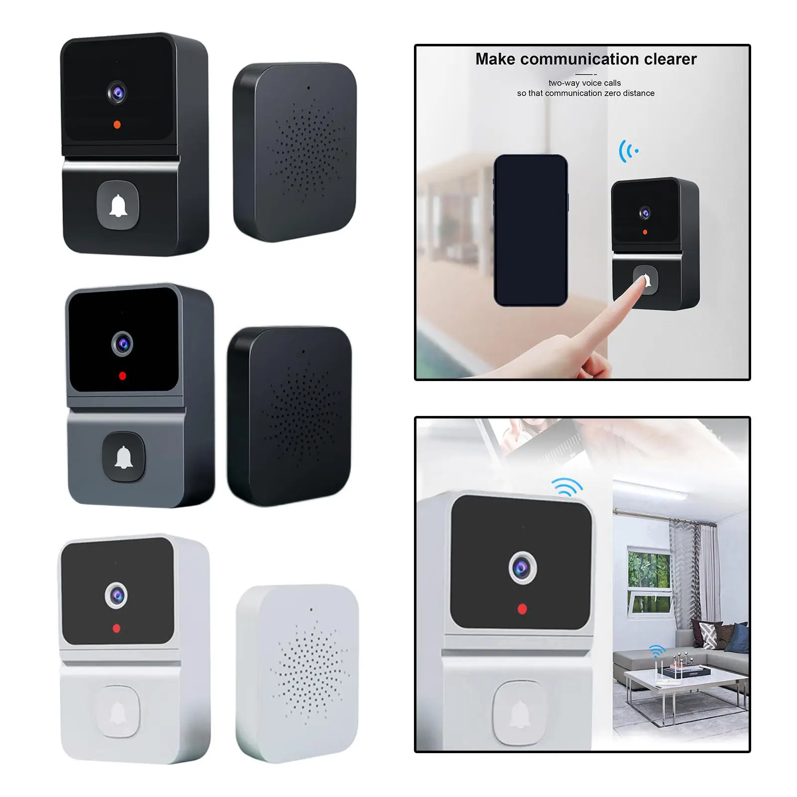 호텔용 지능형 비디오 초인종 문짝 카메라, 전면 문짝