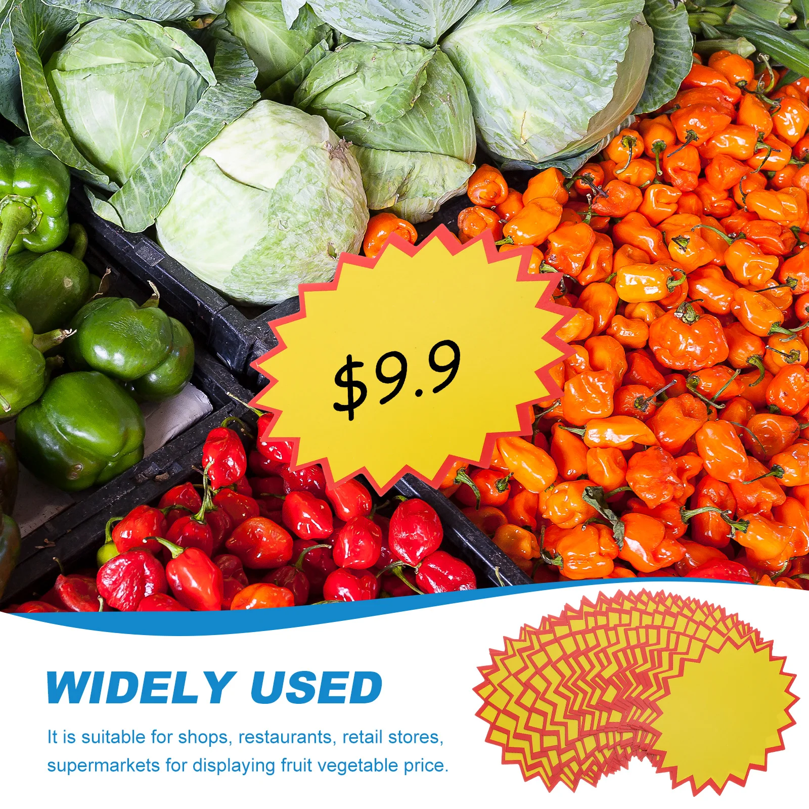 100 Sheets Large POP Price Tags Advertising Signs for Retail Store Restaurant Supermarket Promotional Sale Labels