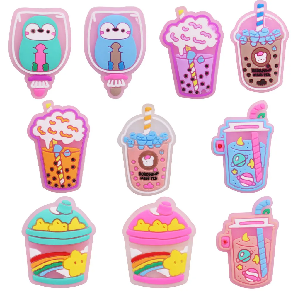 Hot Sell 1pcs Cute Drink Ice Cream Kids Shoes Accessories Garden Shoe Buckle Decorations Fit Charm Kids Party Presents