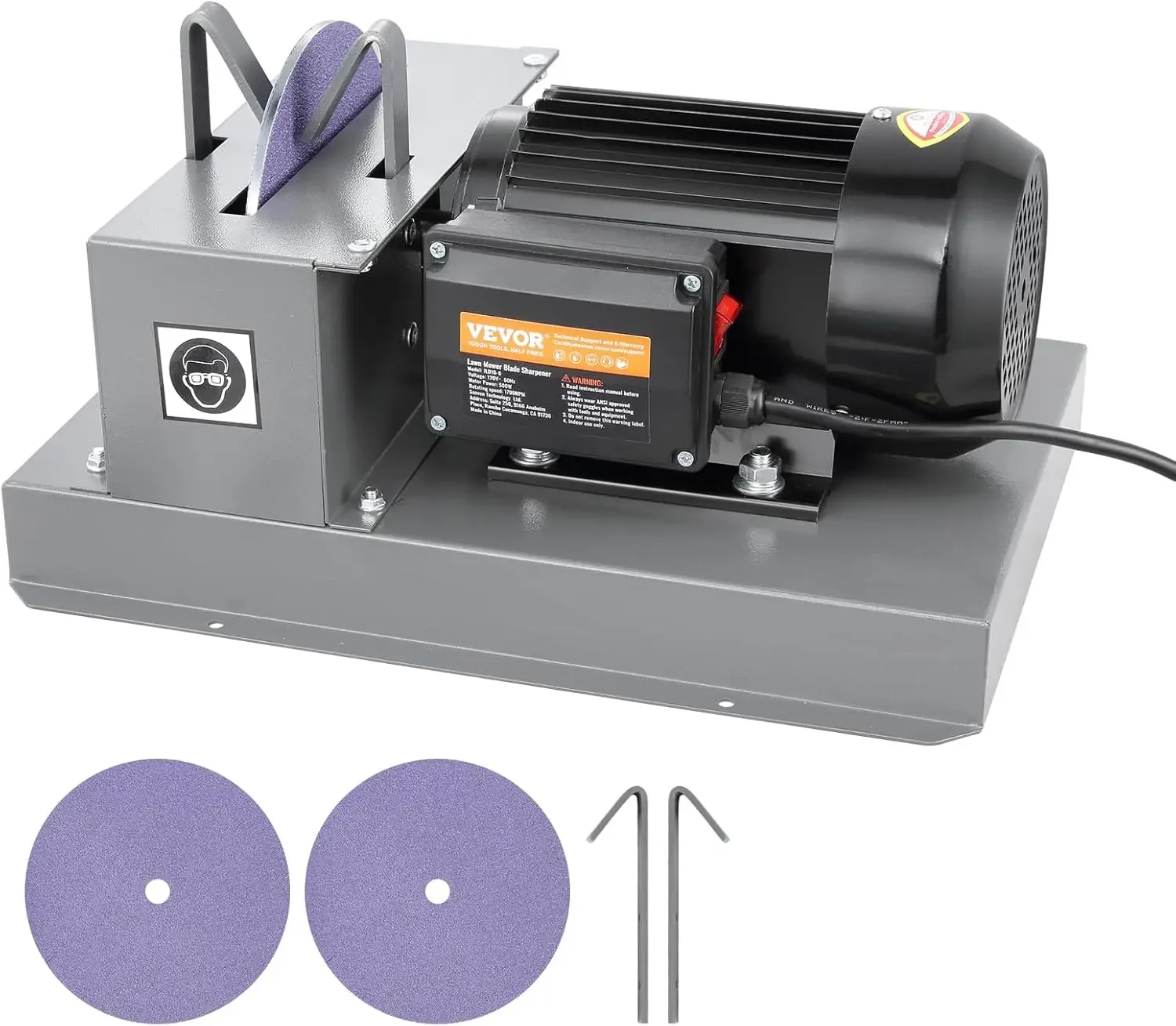 

Lawn Mower Blade Sharpener, 2/3HP 500W Lawnmower Blade Grinder with 7-inch Ceramic Grinding Wheel