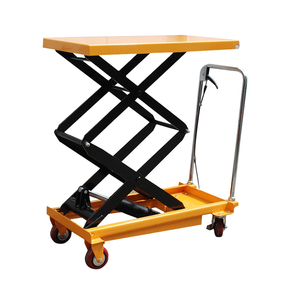 

Movable Stable 1580mm Max Height Hand Scissor Lifting Table 350kg Load Lift Tables