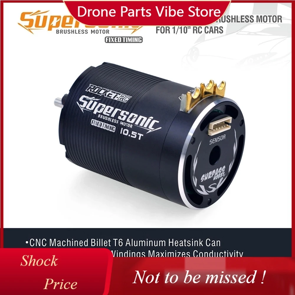 

DP Rocket-RC Supersonic Sensored Brushless 540 4.5T 5.5T 6.5T 8.5T 10.5T 13.5T 17.5T 21.5T Motor and 120A ESC Combo for 1/10 RC