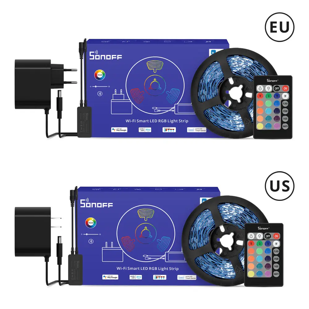 Sonoff LED Light Strip RGB Dimmable L2 Lite L3 PRO RGBIC WiFi Lamp Strip Work With Alexa Google Smartthings Ifttt EWeLink App