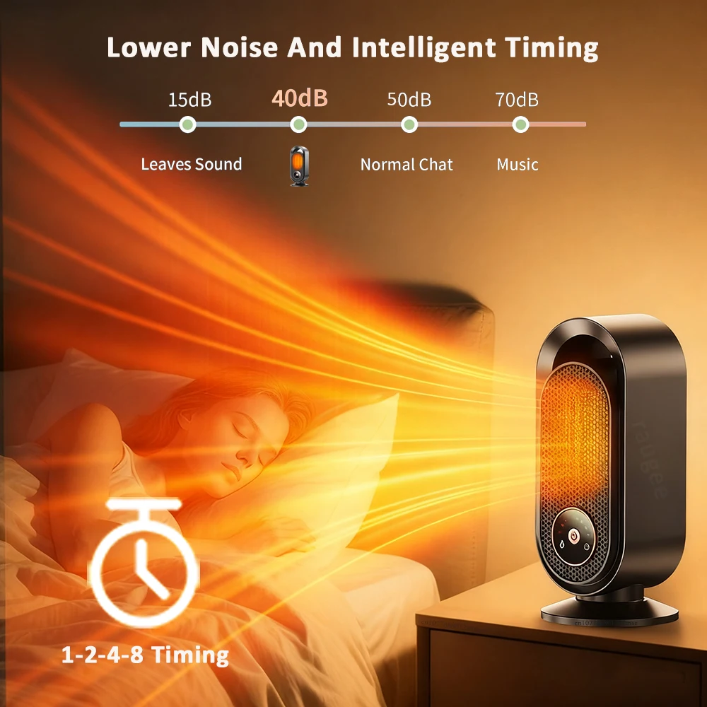 Desktop Heater Intelligent Hot Air Blower PTC Ceramic Fast Heating Electric Heater Winter Vertical Fan Heater for Home Office