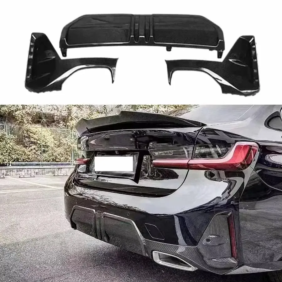 

For BMW 3 Series G20 G28 2023+ Carbon Fiber Back lip Car Rear Bumper Diffuser Rear Splitters Spoiler Back lip Upgrade body kit