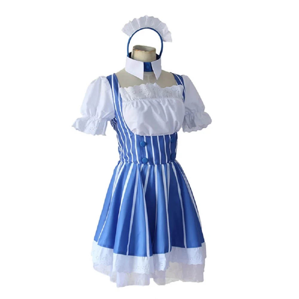 Unisex Anime Cos Sawamura Katou Megumi Cosplay Costume Maid Dress Custom Size