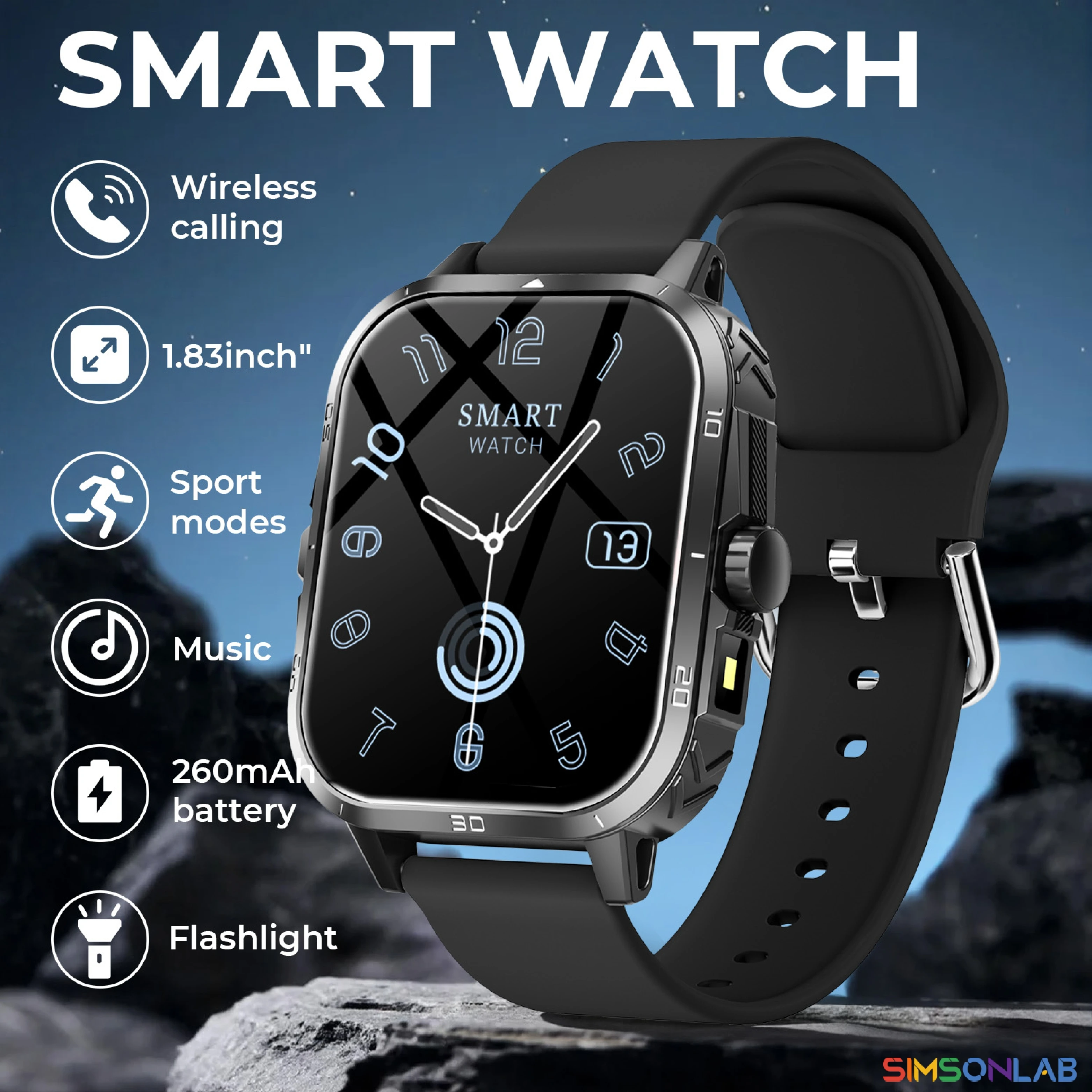 2026 New Smartwatch Men Women Wristwatches Bluetooth Call Health Fitness Tracker Message Alerts for iOS Android Birthday Gift