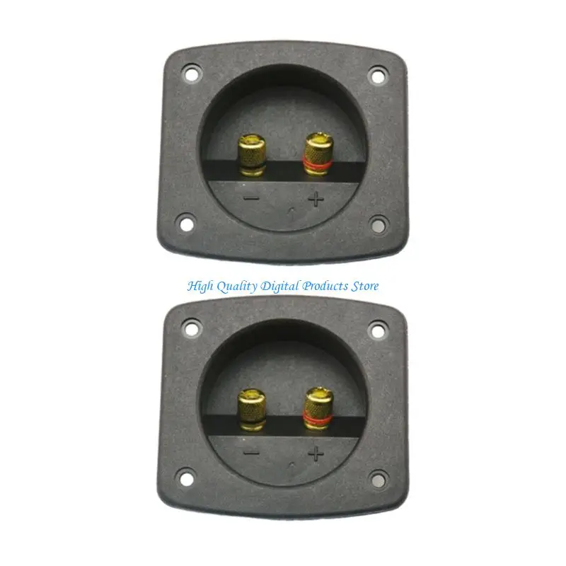 U2JE 2PCS DIYホームカーステレオ2ウェイスピーカーボックスターミナルラウンドスクエアスプリングカップコネクタバインディングポストインストール