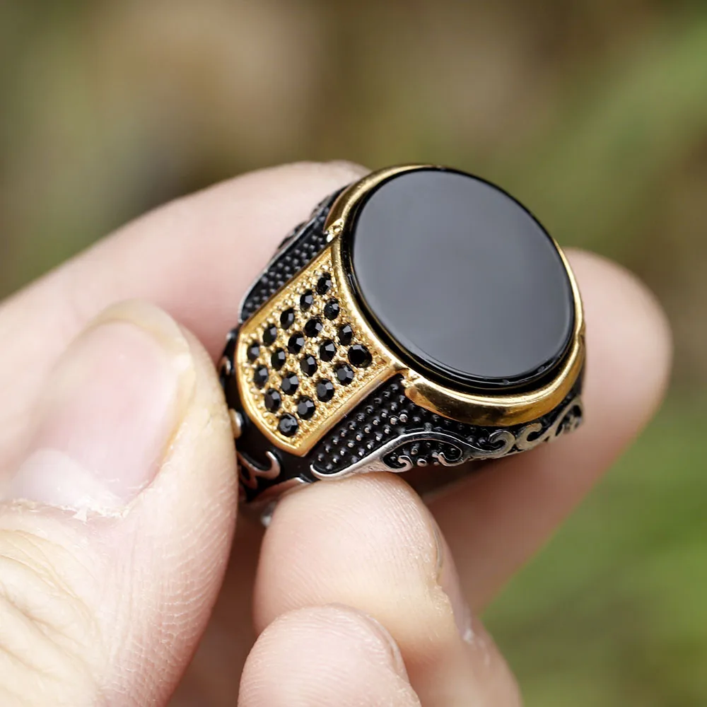 2023 وصول جديد تصميم الفولاذ المقاوم للصدأ الاتجاه الحجر الملون الرجال خاتم الموضة مجوهرات عالية الجودة شحن مجاني