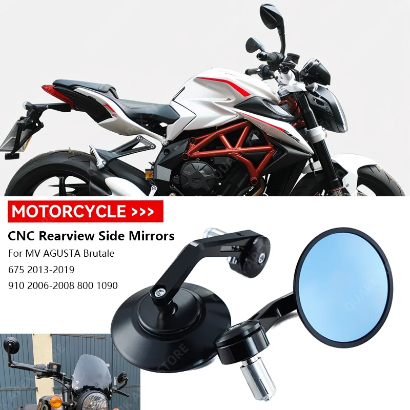 

Fit For MV AGUSTA Brutale 675 2013-2019 910 2006-2008 800 1090 RR Motorcycle CNC Handle Bar Rearview Side Mirrors Bar End Mirror