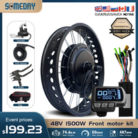 Electric Fat Bike Kit 48V 1500W Front Wheel Hub Motor 20/24/26 Inch Brushless Wheel for Snow Ebike Conversion Kit