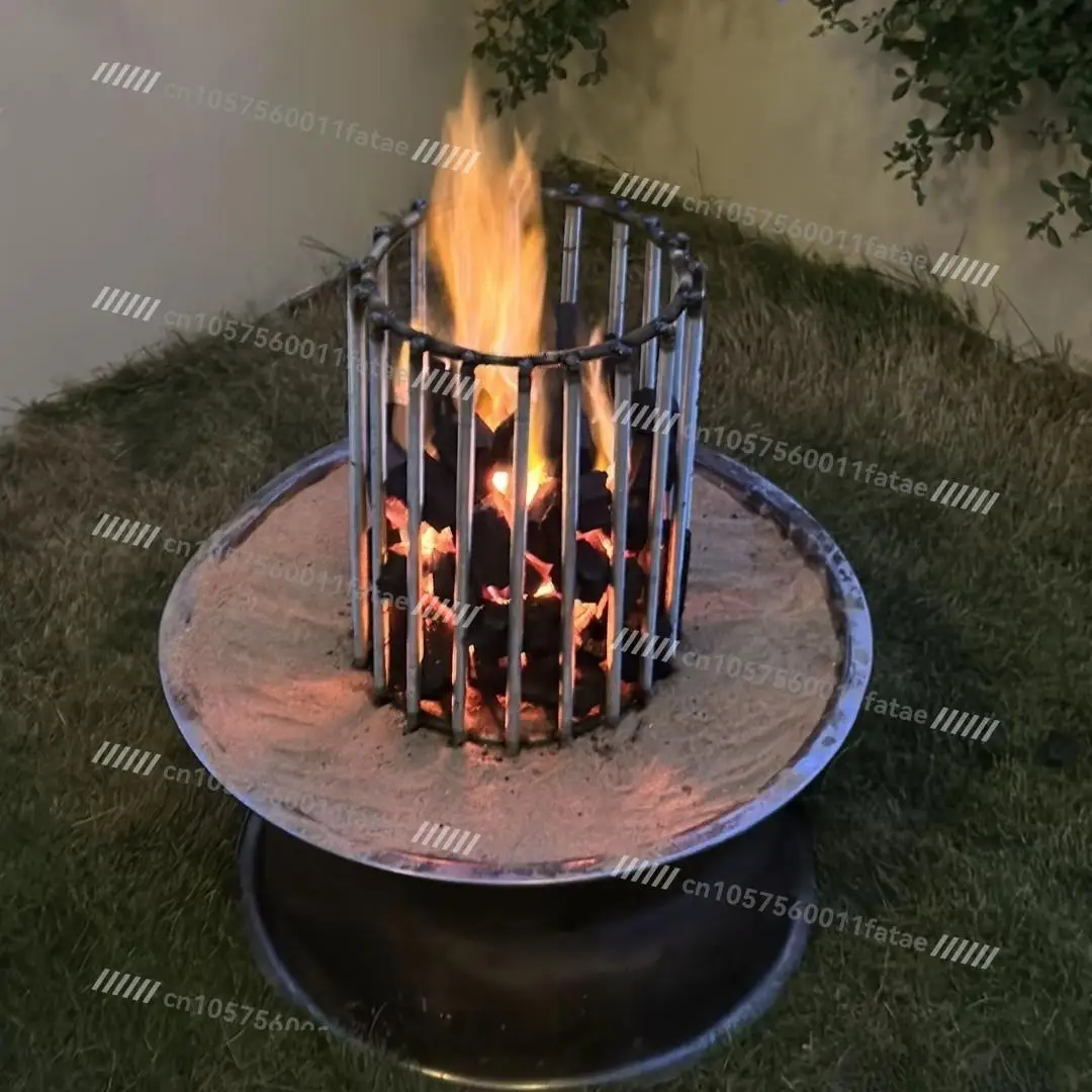 

Reinforced Steel Bar Outdoor Fire Pit Grill Stand, Campfire Support Rack, Heavy Duty Fire Pit Grate