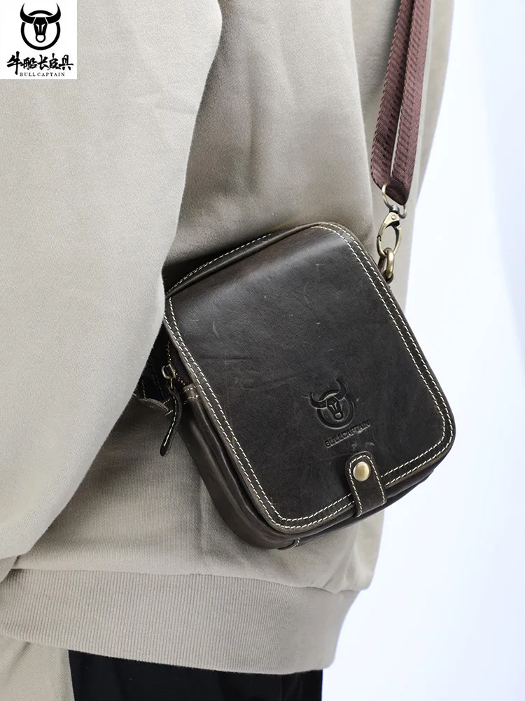 

Кожаные сумки через плечо для мужчин, спортивные сумки для отдыха, многофункциональные сумки из воловьей кожи для мобильного телефона, кошелек для хранения ключей