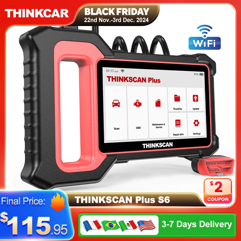 

Thinkscan Plus S6 OBD2 DiagnosticTool All Cars ABS ECM SRS Transmission Diagnosis SAS/oil/EPB/TPMS/Throttle Reset Lifetime Free