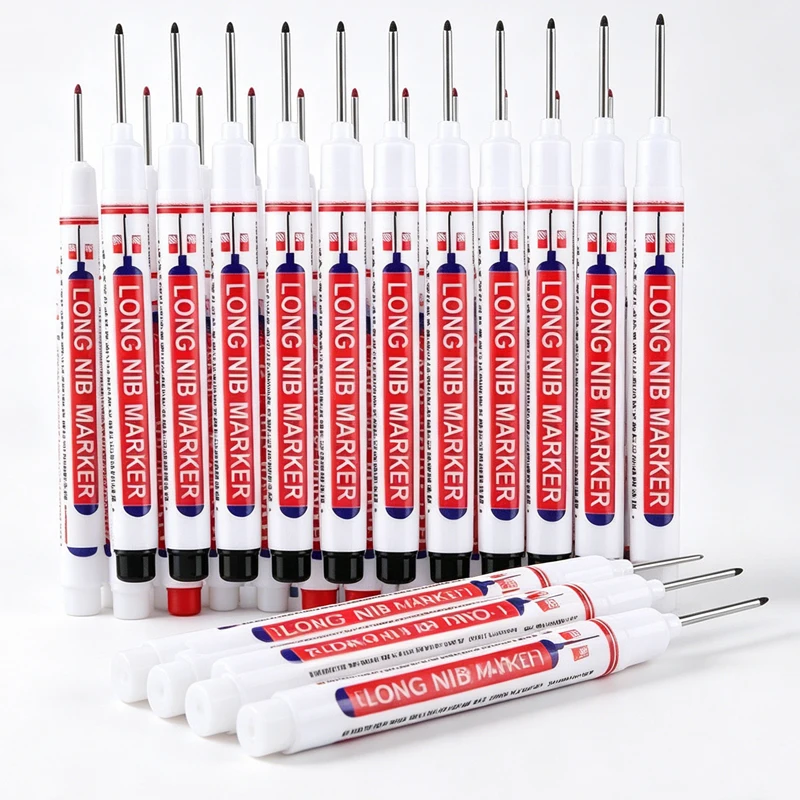 20mm Tiefloch-Langspitzen-Markierstift-Set, Wasserfester Markierstift für Metall, Perforation, Holzbearbeitung, Dekoration, Bastelwerkzeuge