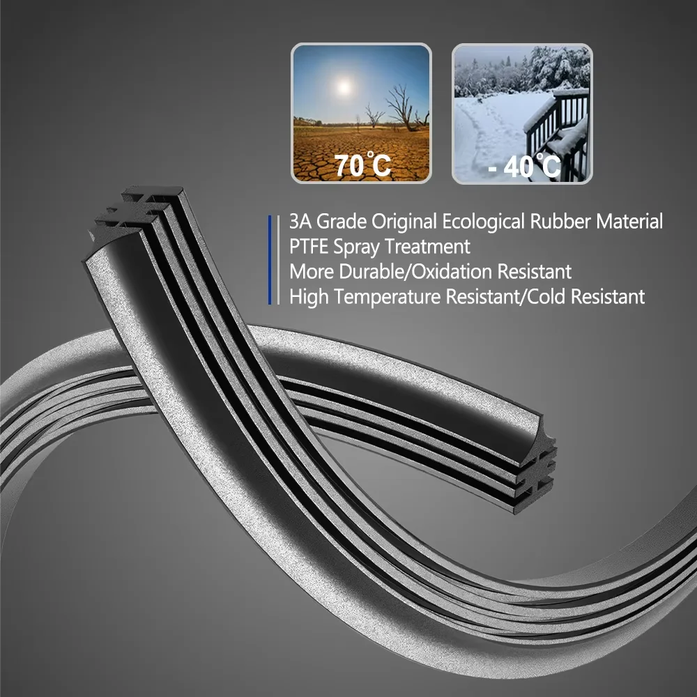 2PCS Windshield Wiper Blades Set For Daihatsu Ayla B100 2013-2023 Toyota Agya - Front Pair All Weather Rubber​ Wipers - Image 4